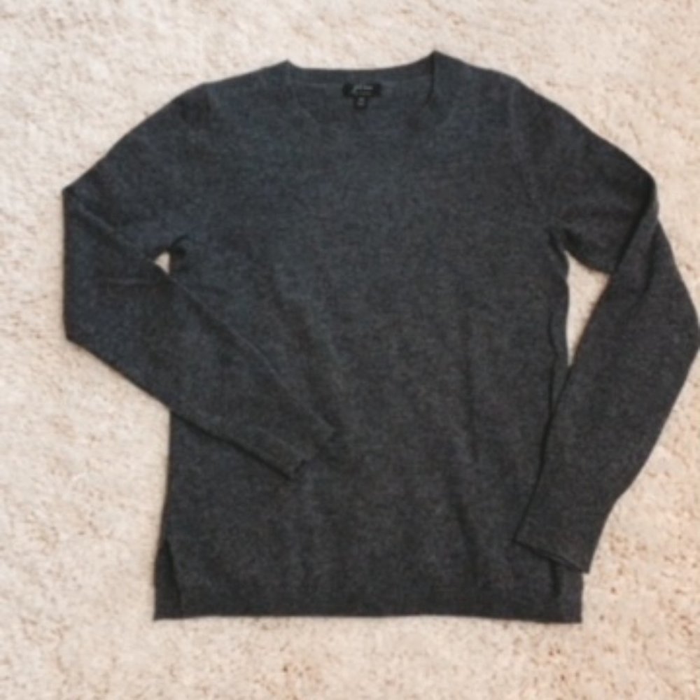 J CREW Cashmere Crewneck Heather Charcoal XS
